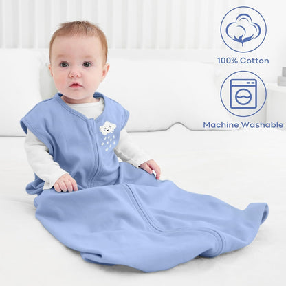 Yoofoss Baby Sleep Sack - 100% Organic Cotton Wearable Blanket | 2-Way Zipper, 12-18 Months, 3 Pack