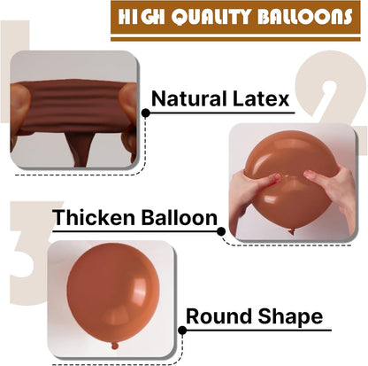 PartyWoo Dark Brown Balloon Arch Kit - 127pcs in Various Sizes for Jungle Safari & Fall Parties