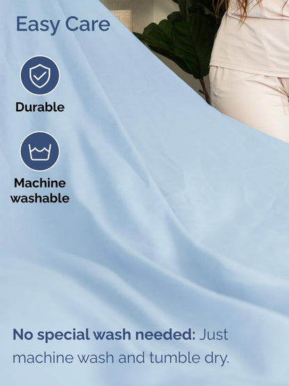 Skiennix Extra Deep Queen Sheet Set | 6-Piece Breathable Cooling Bedding - Soft, Wrinkle-Free Light Blue