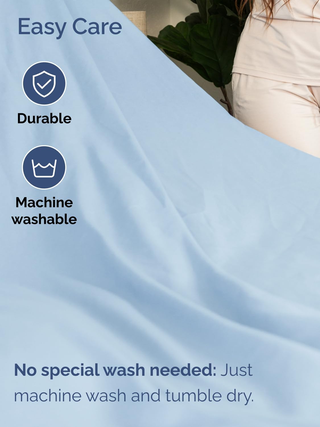 Skiennix Extra Deep Full Sheet Set | 6-Piece Breathable Cooling Bedding - Soft, Wrinkle-Free Light Blue