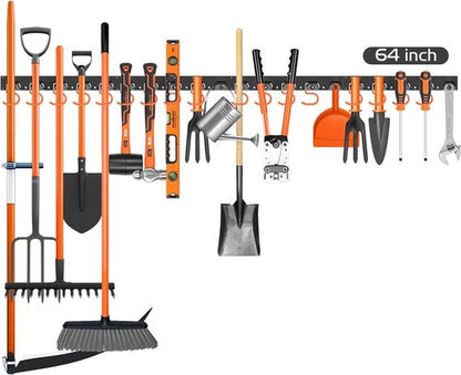 HORUSDY 64-Inch Adjustable Wall Mount Tool Organizer - Versatile Storage for Mops, Brooms & More