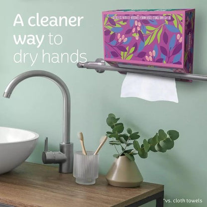 Hand Towels - 1 Box of 60 White Hand Towels in a Dispenser Box - Packaging may vary
