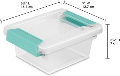Sterilite 24-Pack Clip Box | Stackable Clear Plastic Bins with Latching Lids for Arts & Crafts Storage
