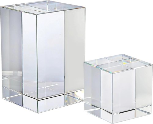 K9 Crystal | Genuine Blank Blocks for Inner Laser Engraving - High Clarity Rectangular & Cube Sizes