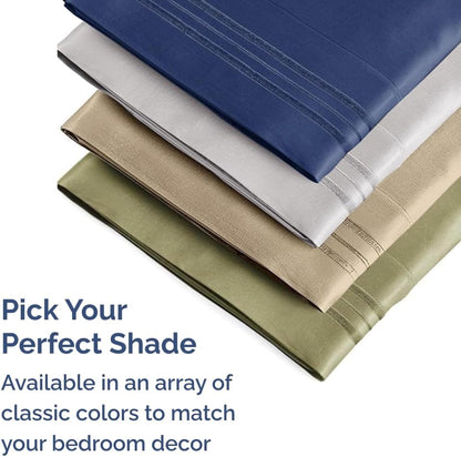 Skiennix Standard Pillow Cases Set of 4 - Ultra Soft Hotel Quality Covers - Machine Washable Khaki