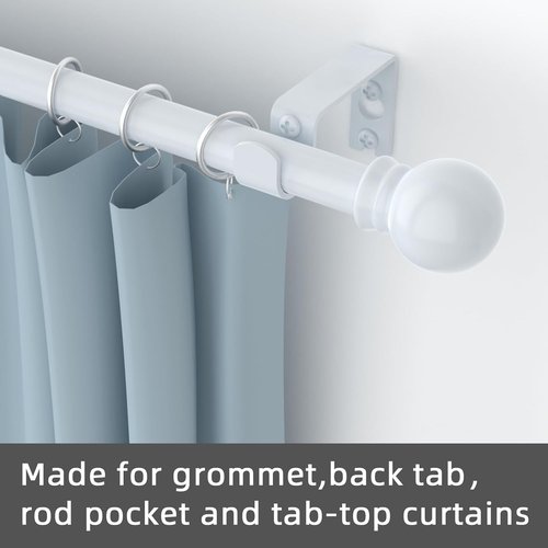 GXOACKJ Curtain Rods - Heavy Duty 5/8 Inch Metal Set | 2 Pack for Windows 32 to 62 Inch