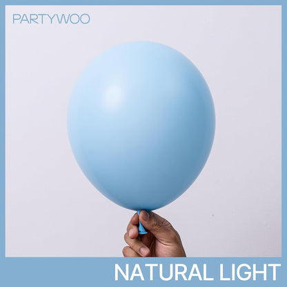 PartyWoo Light Blue Balloon Arch Kit - 140 Pcs in Various Sizes for Graduation, Baby Shower & Birthday Decor