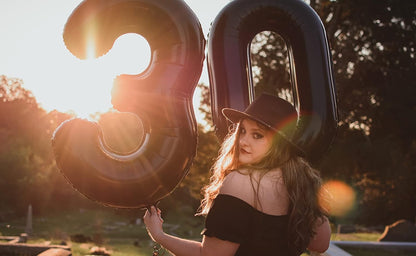 Number 0 Balloons - 40 Inch Black Number Balloons for Birthday, Wedding & Baby Shower Decor