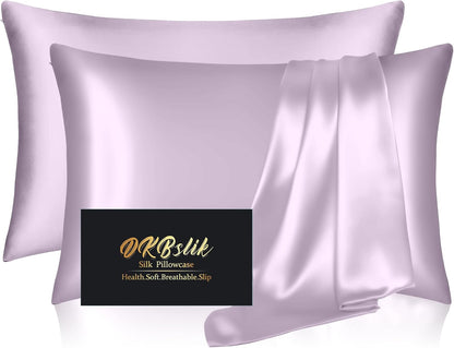 Mulberry Silk Pillowcases by Skiennix - Anti-Acne, Smooth & Luxurious | Standard Set of 2 in Lavender