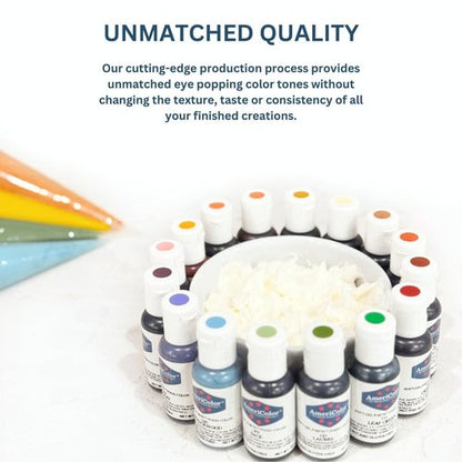 AmeriColor Food Coloring - Soft Gel Paste Kit with 12 x 0.75 Ounce Bottles | Vibrant Colors for Baking
