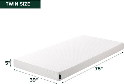 Zinus 5 Inch Twin Memory Foam Mattress - Cooling Comfort with Breathable Layers, Fiberglass Free