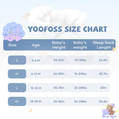 Yoofoss Baby Sleep Sack | 100% Organic Cotton Wearable Blanket for 18-24 Months | 3-Pack, Soft & Lightweight