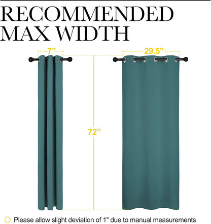 NICETOWN Blackout Curtain Panels - Thermal Insulated Draperies in Sea Teal | 34x72 Inches, One Pair