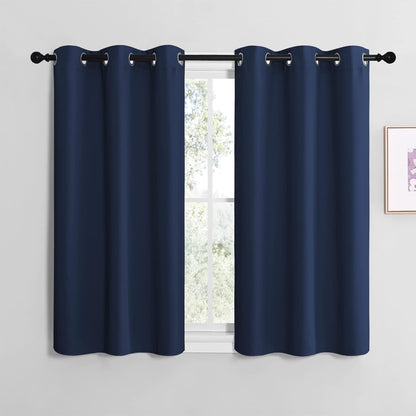 NICETOWN Blackout Curtain Panels - Thermal Insulated Grommet Top Drapes, Navy, 29" x 36" (2 Panels)