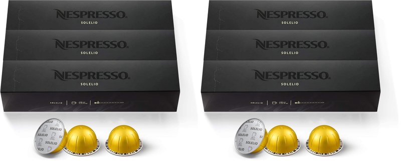 Nespresso Capsules Vertuo,Solelio,Mild Roast Coffee,30-Count Coffee Pods,Brews 7.8 oz.,(Pack of 2)
