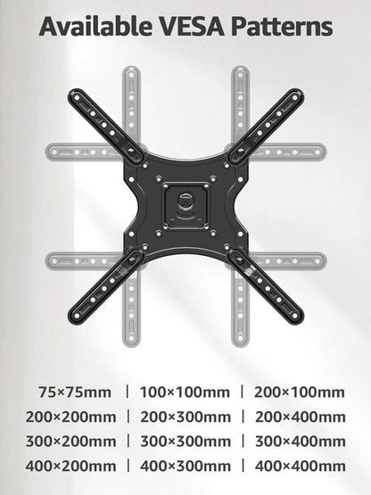 ELIVED Full Motion TV Wall Mount for Most 26-60 Inch TVs, Articulating Arms Swivel and Tilt tv Mount, Wall Mount Brackets Max VESA 400x400, Single Stud Perfect Center Design, Holds Up to 77 lbs.