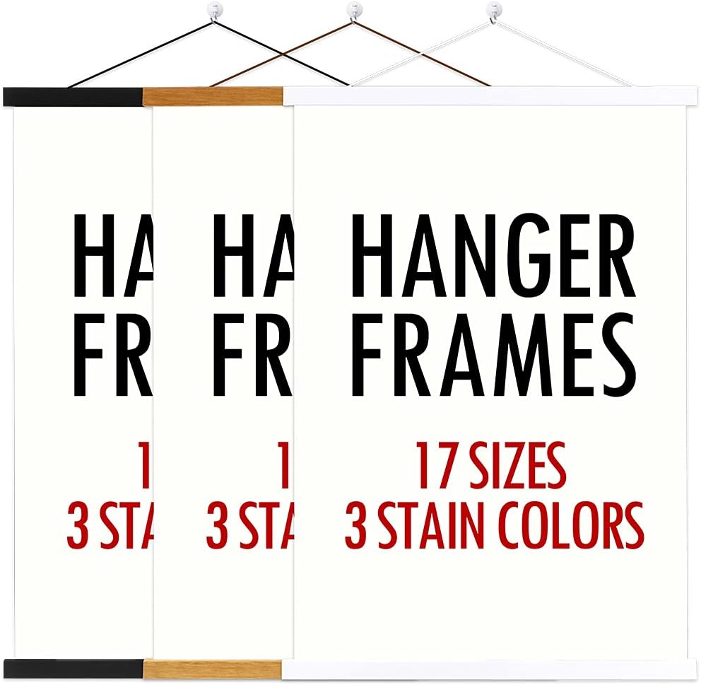 Ywlake Magnetic Poster Hanger - 9" Wooden Frame for Canvas Art & Maps | Easy Wall Display