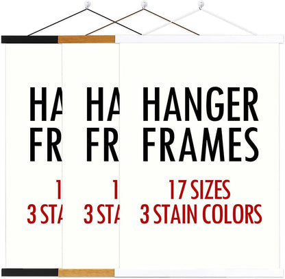 Ywlake Magnetic Poster Hanger - 9" Wooden Frame for Canvas Art & Maps | Easy Wall Display