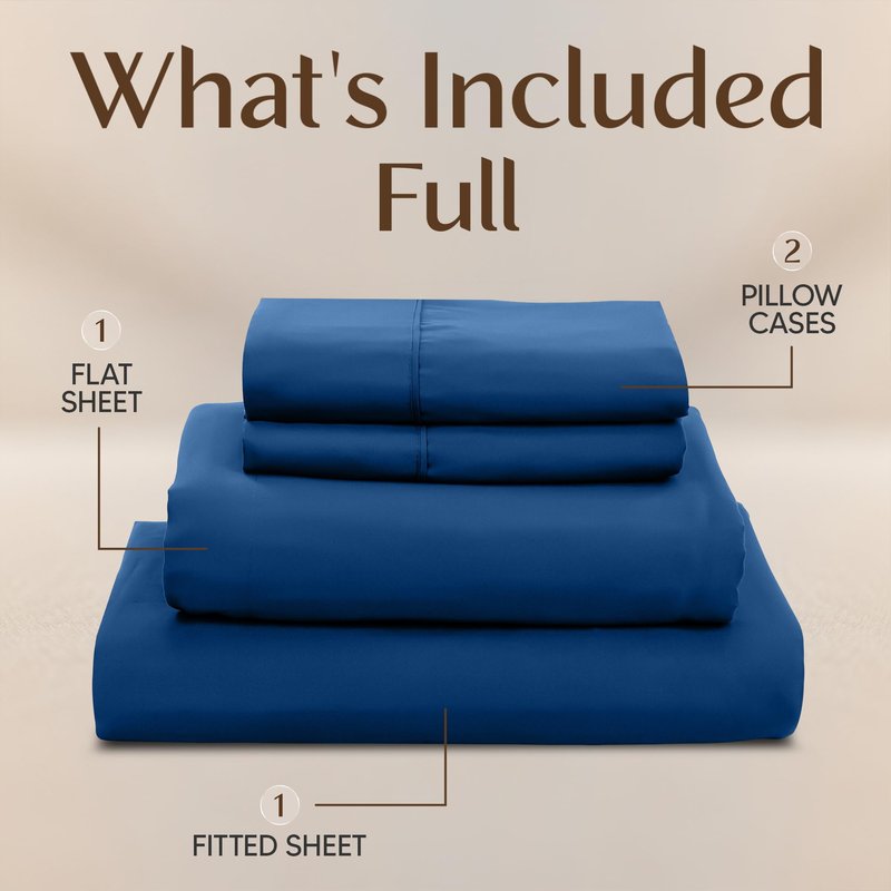 Utopia Bedding Full Size Sheet Set – 4 Piece Bed Sheets, Soft and Breathable Microfiber, Includes 1 Fitted Sheet, 1 Flat Sheet and 2 Pillowcases – Oeko Tex (Dusk Blue)