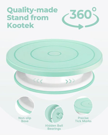 Kootek Cake Decorating Kit - 158PCs Baking Supplies with Turntable, 64 Icing Tips & More