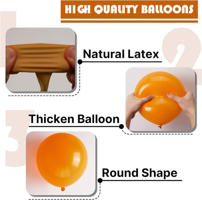 PartyWoo Burnt Orange Balloons - 152-Piece Terracotta Rust Fall Decor Set | 18", 12", 10", 5" Sizes for Autumn Celebrations