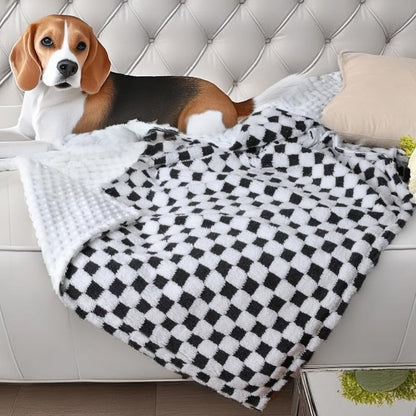 Soft Checkered Baby Blankets for Unisex Girls or Boys Breathable Gender Neutral Nursery Double Layer Blankets with Dotted Backing for Newborn Toddlers (30” X 40”)