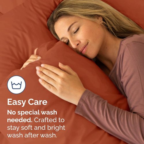 King Standard Pillow Cases - Soft Hotel Quality Covers for Comfy Bedding | 4-Piece Set in Terracotta