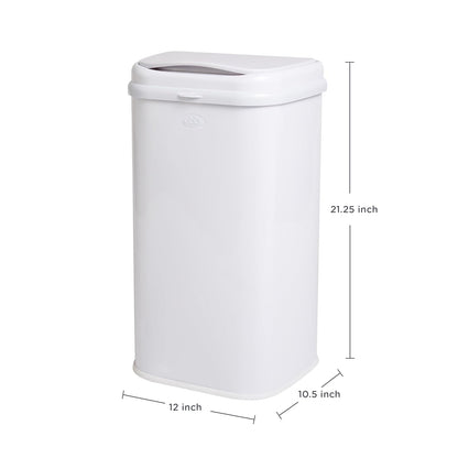 Ubbi Adult Diaper Pail - Steel Odor-Locking Design | No Special Bags Required, Modern White Finish