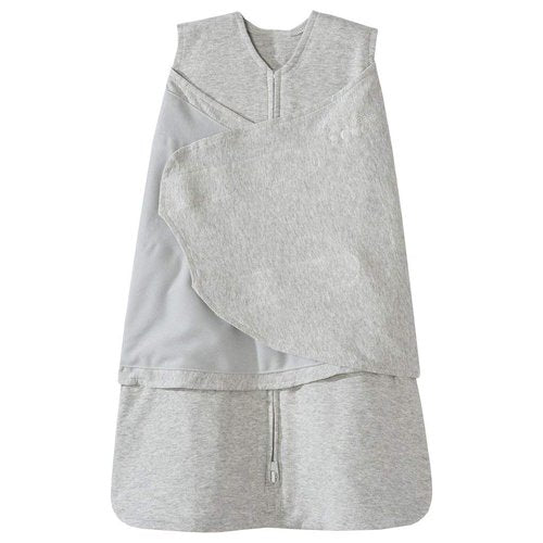 HALO 100% Cotton Sleepsack Swaddle, 3-Way Adjustable Wearable Blanket, TOG 1.5, Heather Gray, Newborn, 0-3 Months