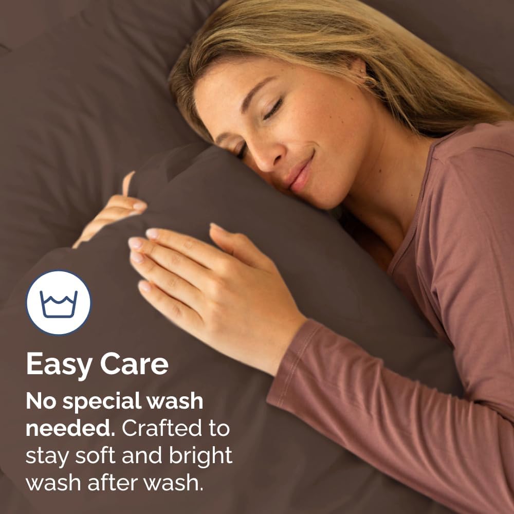 Skiennix Body Pillowcases Set of 2 | Soft, Breathable 20x54 Pillow Covers for Comfort & Support - Machine Washable (Brown)