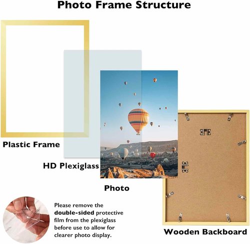 JCJMY 10x17 Gold Picture Frame - Versatile Horizontal & Vertical Wall Hanging for Photos & Posters