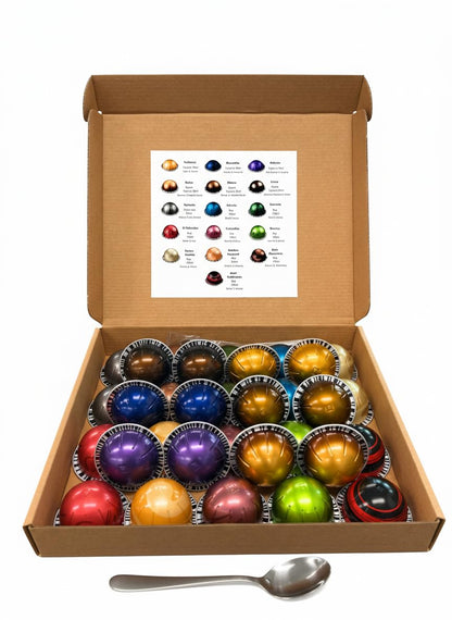 Skiennix Espresso & Lungo Coffee Capsules - Assorted 32-Pack Variety Discovery Sampler