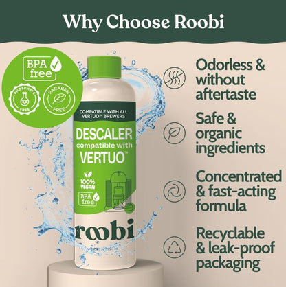 Roobi Nespresso Compatible Vertuo Cleaning & Descaling Kit - 6 Month Supply with Solution & Tablets