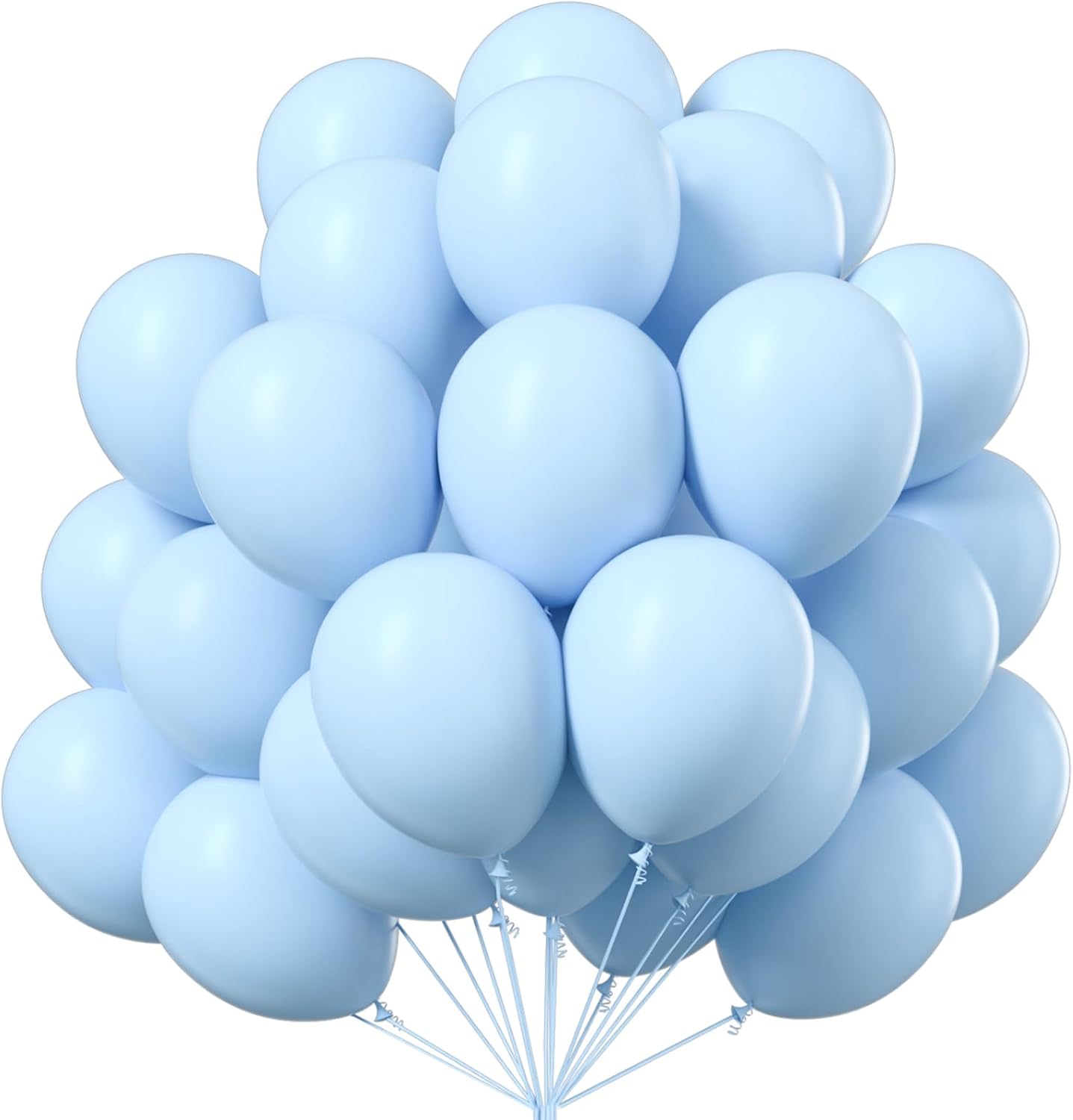 PartyWoo Baby Blue Balloons - 101pcs 12 Inch Light Pastel Aqua Balloons for Celebrations & Events