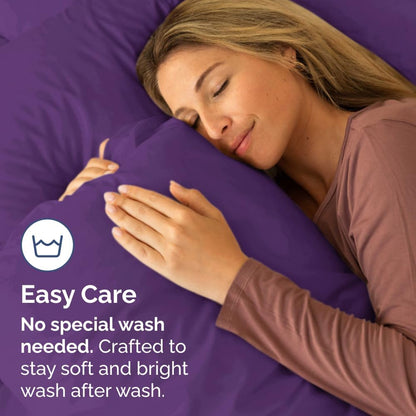Skiennix Body Pillowcases Set of 2 | 20x54 Long Soft Covers for Side Sleepers - Comfy, Breathable, Machine Washable (Purple)