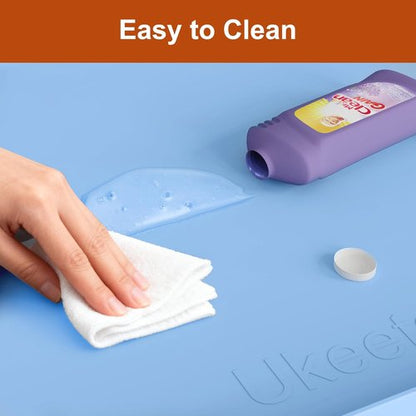 Extra Thick Silicone Mat - Waterproof Under Sink Mat for Kitchen & Bathroom | 22" x 19" - Blue