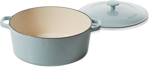 Cuisinart Enameled Cast Iron Round Covered Casserole - Light Blue, 7-Quart Capacity