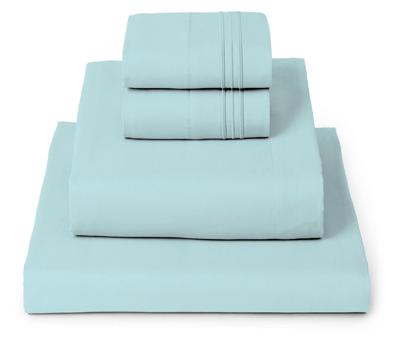 Mellanni King Sheets Set - 4 PC Iconic Collection Bedding - Hotel Luxury, Extra Soft, Cooling Bed Sheets - Wrinkle, Fade, Stain Resistant (King, Aqua)