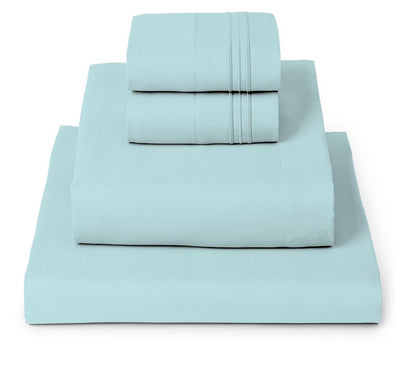 Mellanni King Sheets Set - 4 PC Iconic Collection Bedding - Hotel Luxury, Extra Soft, Cooling Bed Sheets - Wrinkle, Fade, Stain Resistant (King, Aqua)