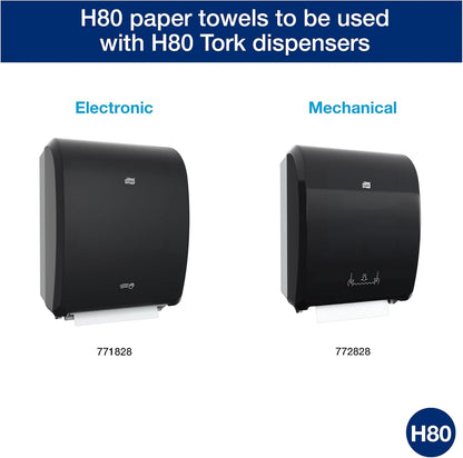 Tork Roll Hand Towels - Premium White, 6 Rolls | H80 Size for Superior Absorbency