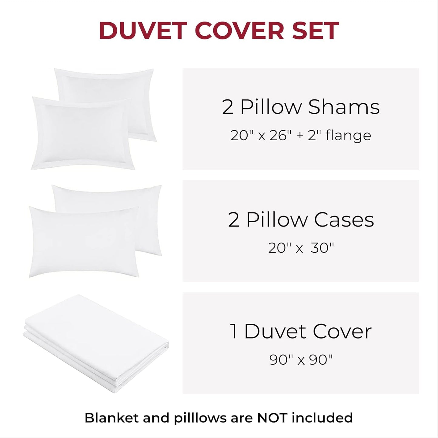 Mellanni Duvet Cover Set - 5-Piece Hotel Luxury Bedding - Extra Soft & Cooling Microfiber | Queen, White