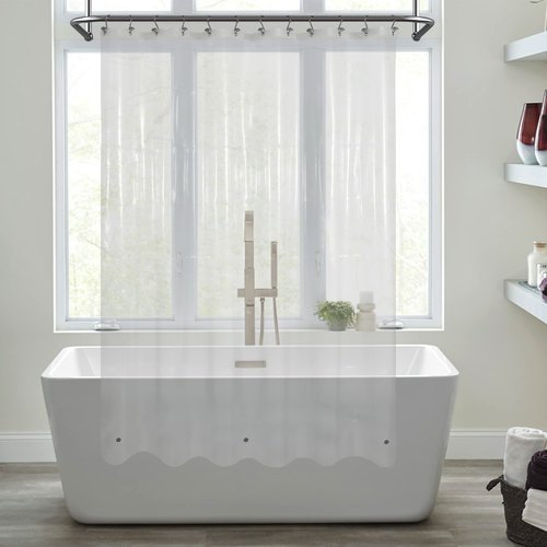 Mrs Awesome Clear Shower Curtain Liner with 3 Magnets, 72x72 Premium Flexible Sturdy Plastic Shower Curtain for Bathroom Lightweight, Waterproof, Clear