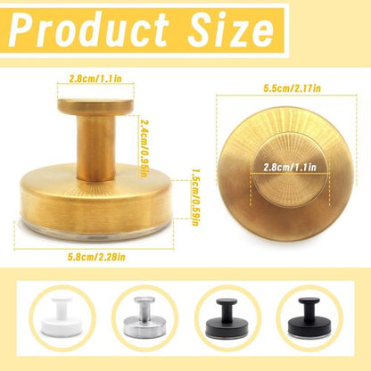 Benvo Suction Cup Hooks - No Drill Stainless Steel Hanging Hooks for Bathroom & Kitchen | 2 Pack, Gold