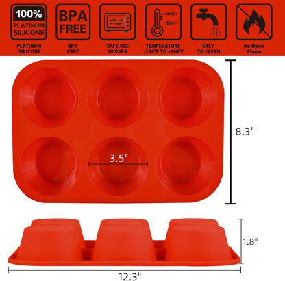 Skiennix Muffin Pan Set - 12 Regular Size & 6 Giant Muffins - Non-Stick Bakeware