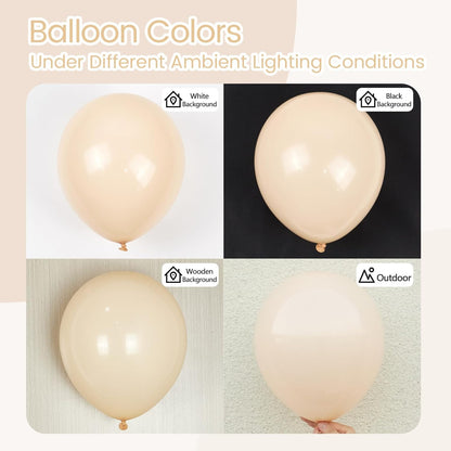 Skiennix 120pcs Nude Balloons - Boho Neutral Balloon Arch Kit for Weddings & Parties | 5-18 Inch Sizes