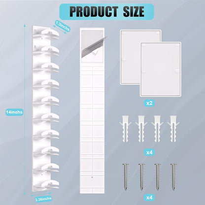 Skiennix Hat Organizer - Wall-Mounted Rack for 20 Baseball Caps | Strong Adhesive, Multi-Layer Storage (White)