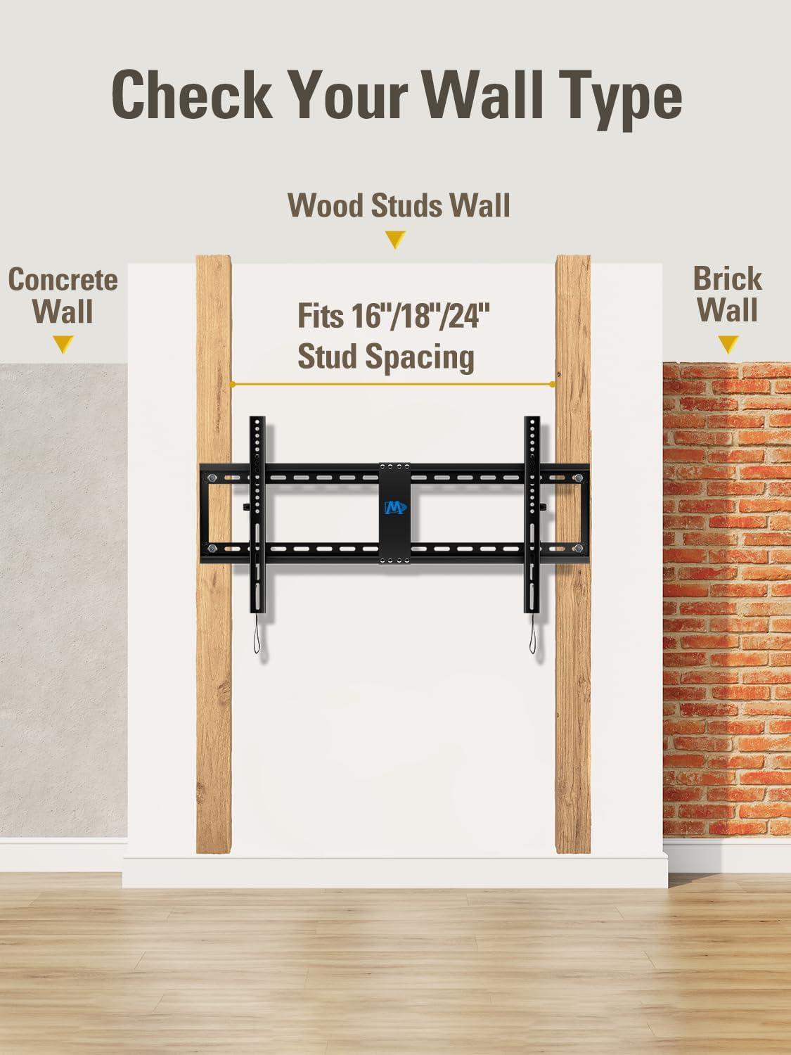 Mounting Dream TV Wall Mount - Tilting Bracket for 42-86" TVs | Level Adjustment, Max VESA 800x400mm, 120 LBS Capacity
