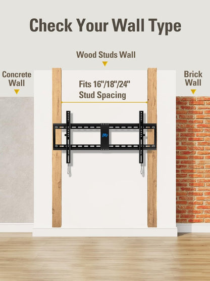 Mounting Dream TV Wall Mount for 42-86" TVs, Tilting TVs Mount with Level Adjustment Fits 16", 18", 24" Studs Easy for Centering, Wall Mount TV Bracket Max VESA 800x400mm, 120 LBS Loading, MD2263-XLK