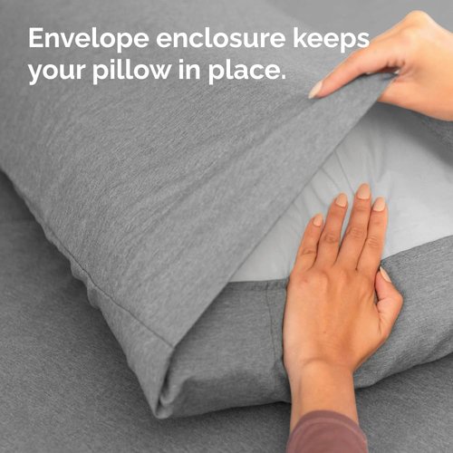 King Pillow Cases by [Brand Name] - Ultra Soft Hotel Quality Covers | Wrinkle-Free & Fade Resistant - 2 Piece Set in Heathered Grey