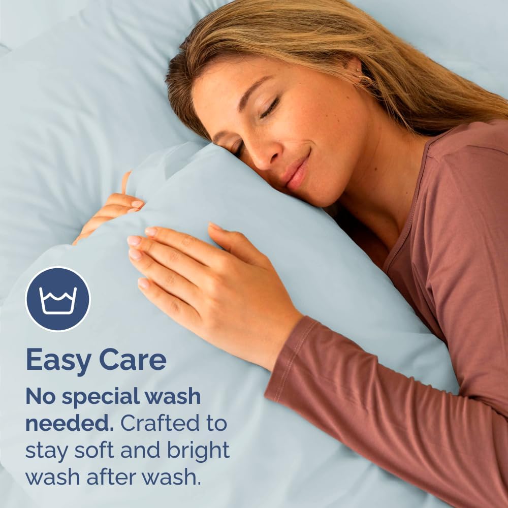 Skiennix Standard Pillow Cases Set of 4 | Ultra Soft Hotel Quality Covers - Machine Washable Sky Blue